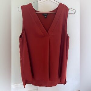 Ann Taylor Red/burn orange sleeveless blouse